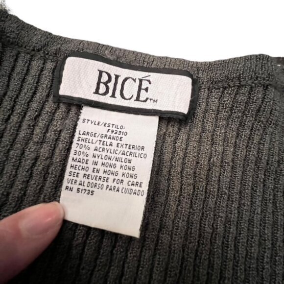 Bice Cardigan Sweater Women's Size Large Dark Grey Business Casual Fitted Button - Picture 7 of 11